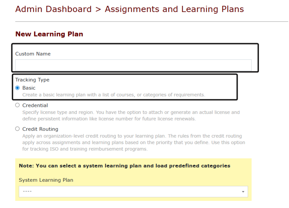 Creating Basic Category Learning Plans