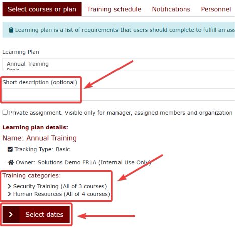 Managing Basic Learning Plans