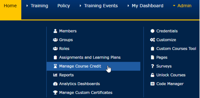 Managing Course Credit
