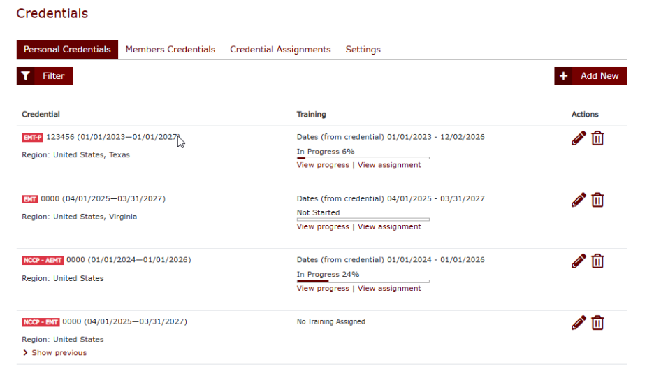 Managing Credentials
